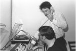 Daniel Van Sistine (right) and another student in radio studio.