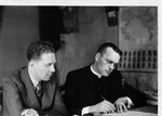 Fr. Wagner signing the first contract with CBS, 1936 by St. Norbert Abbey