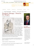 Summer 2013: President’s Message / Noted in the Margins by Thomas Kunkel
