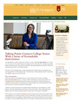 Fall/Winter 2016: Talking Points Connect College Senior With a Series of Remarkable Interviewees by St. Norbert College
