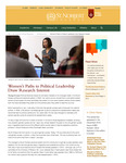 Fall/Winter 2016: Women’s Paths to Political Leadership Draw Research Interest by St. Norbert College