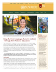 Fall/Winter 2023: King Revives Language, Renews Culture Through First Nations Education by St. Norbert College